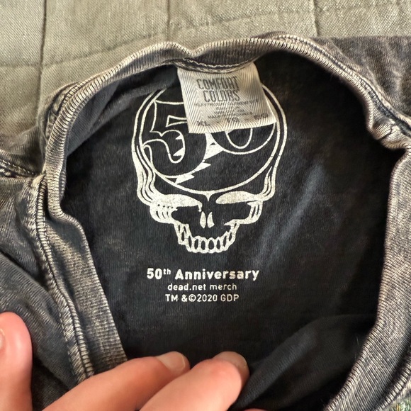 Grateful Dead American Beauty 50th Anniversaey Comfort Colors Gray Graphic Tee - Picture 3 of 4